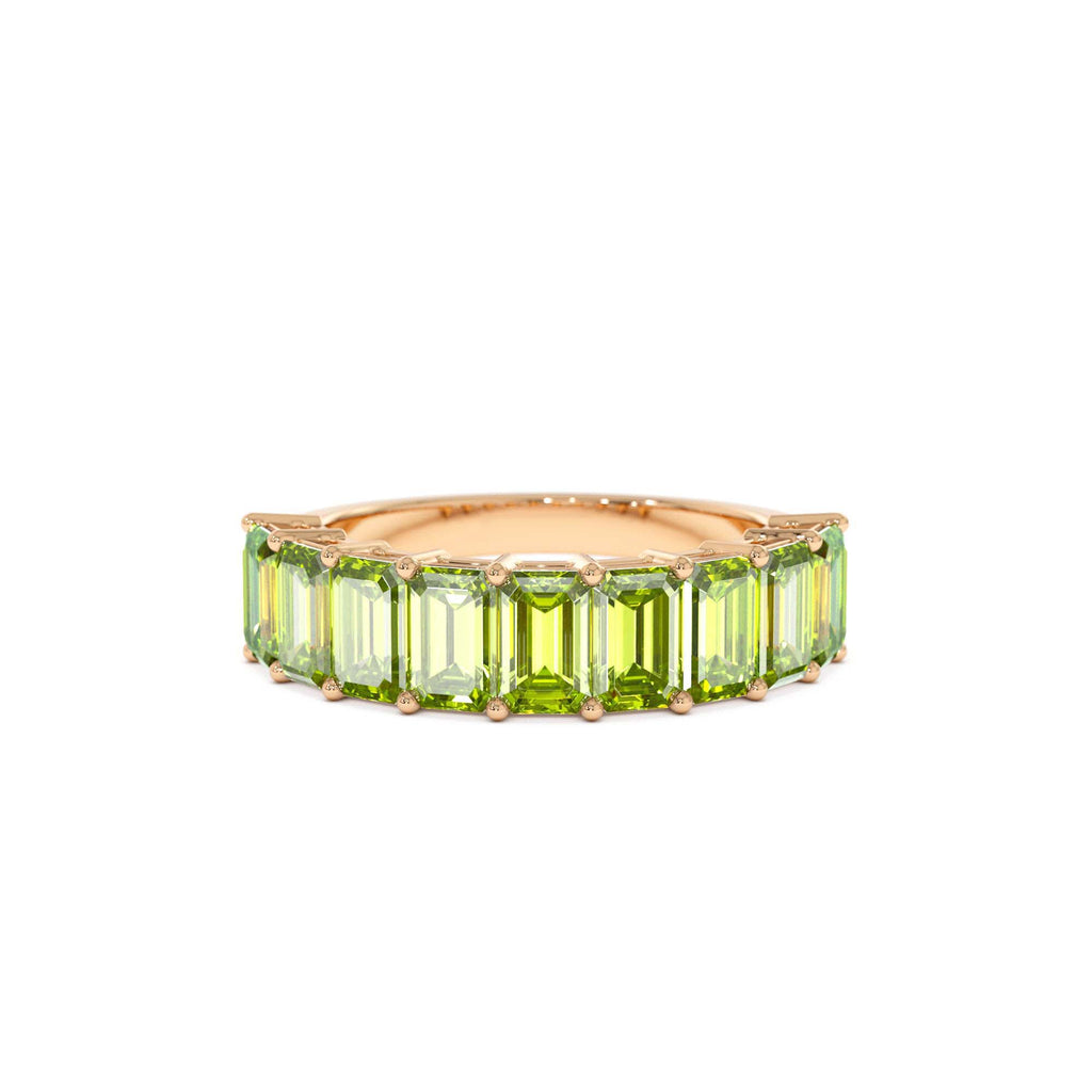14k Emerald Cut Peridot Nine Stone Ring 2.35ctw - view 2