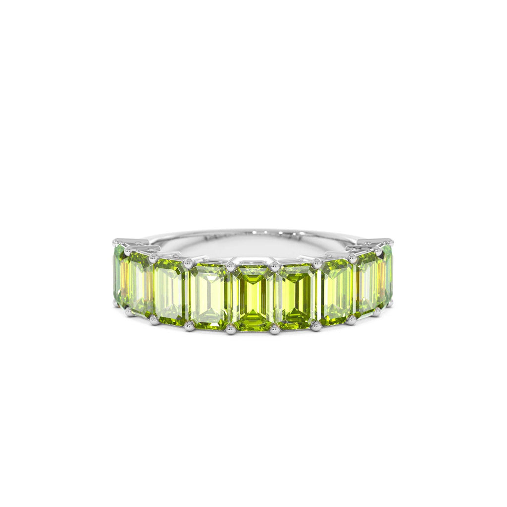 14k Emerald Cut Peridot Nine Stone Ring 2.35ctw - view 3