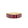 14K Emerald Cut Garnet Nine Stone Ring 3.00ctw by Orlina Fine