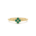 14K Emerald Clover Ring by Orlina Fine