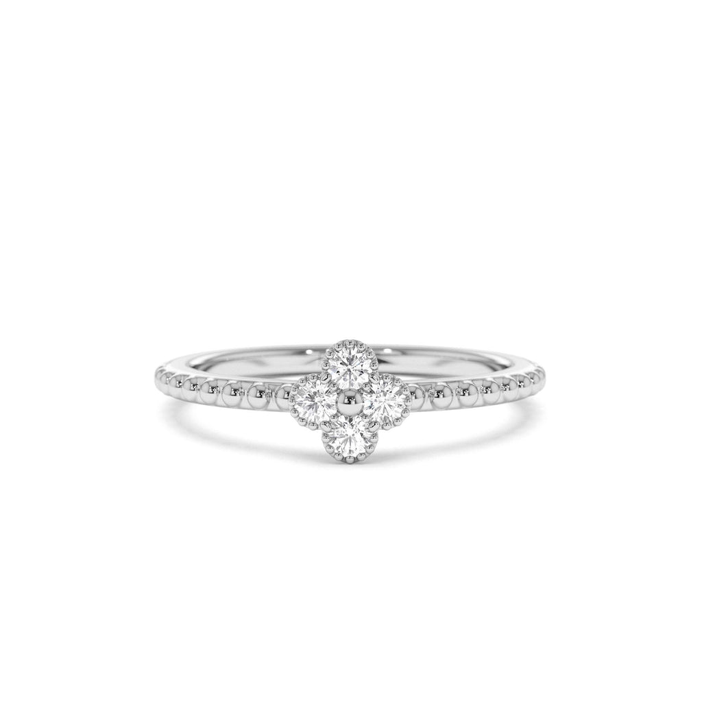 14K Diamond Clover Ring - view 2