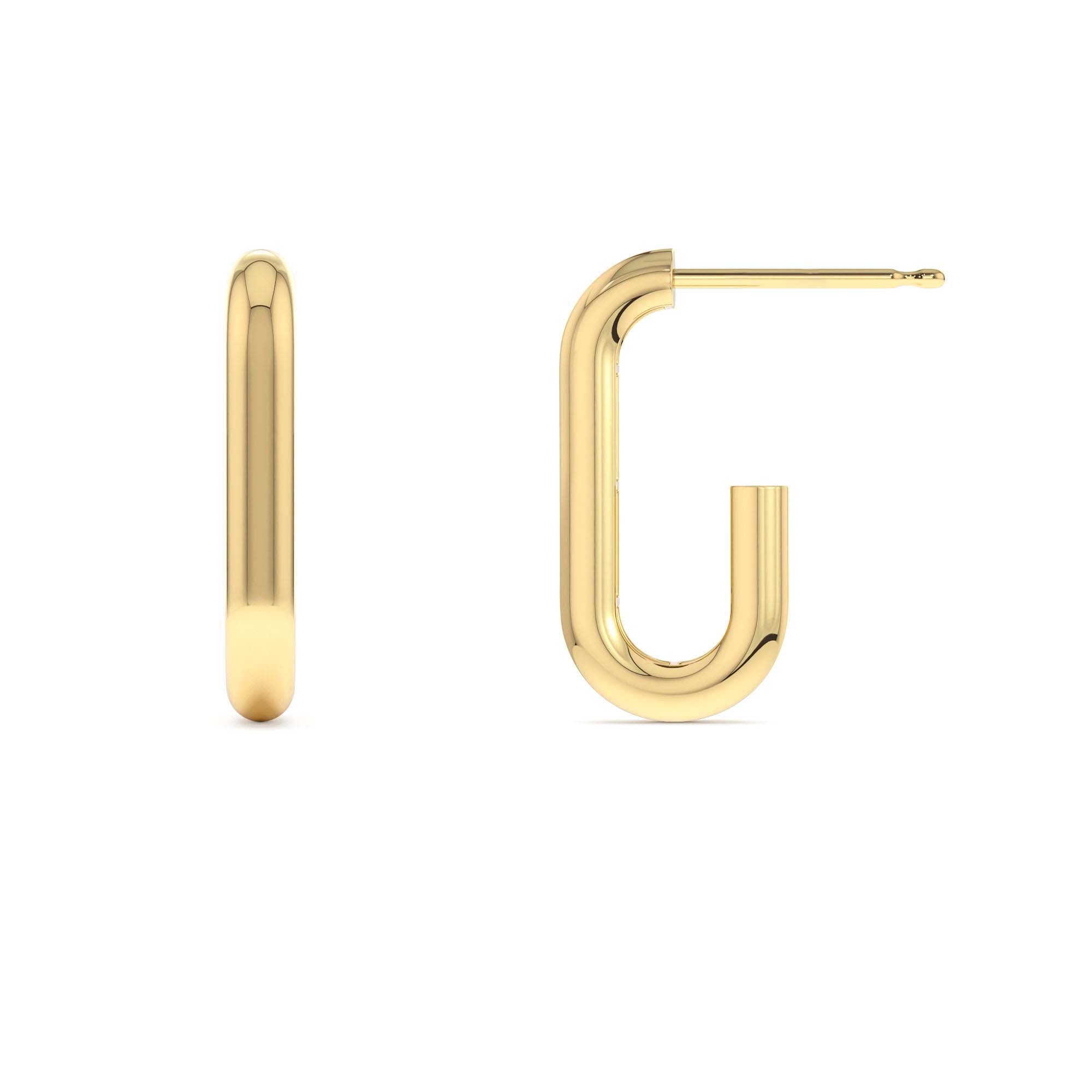14K Bold Paper Clip Hoop Earrings - view 4