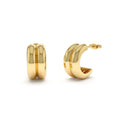 14K Solid Gold Twin C Hoops by Orlina Fine