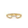 14K Unique Diamond Statement Ring w/ Double Rope Band by Orlina Fine