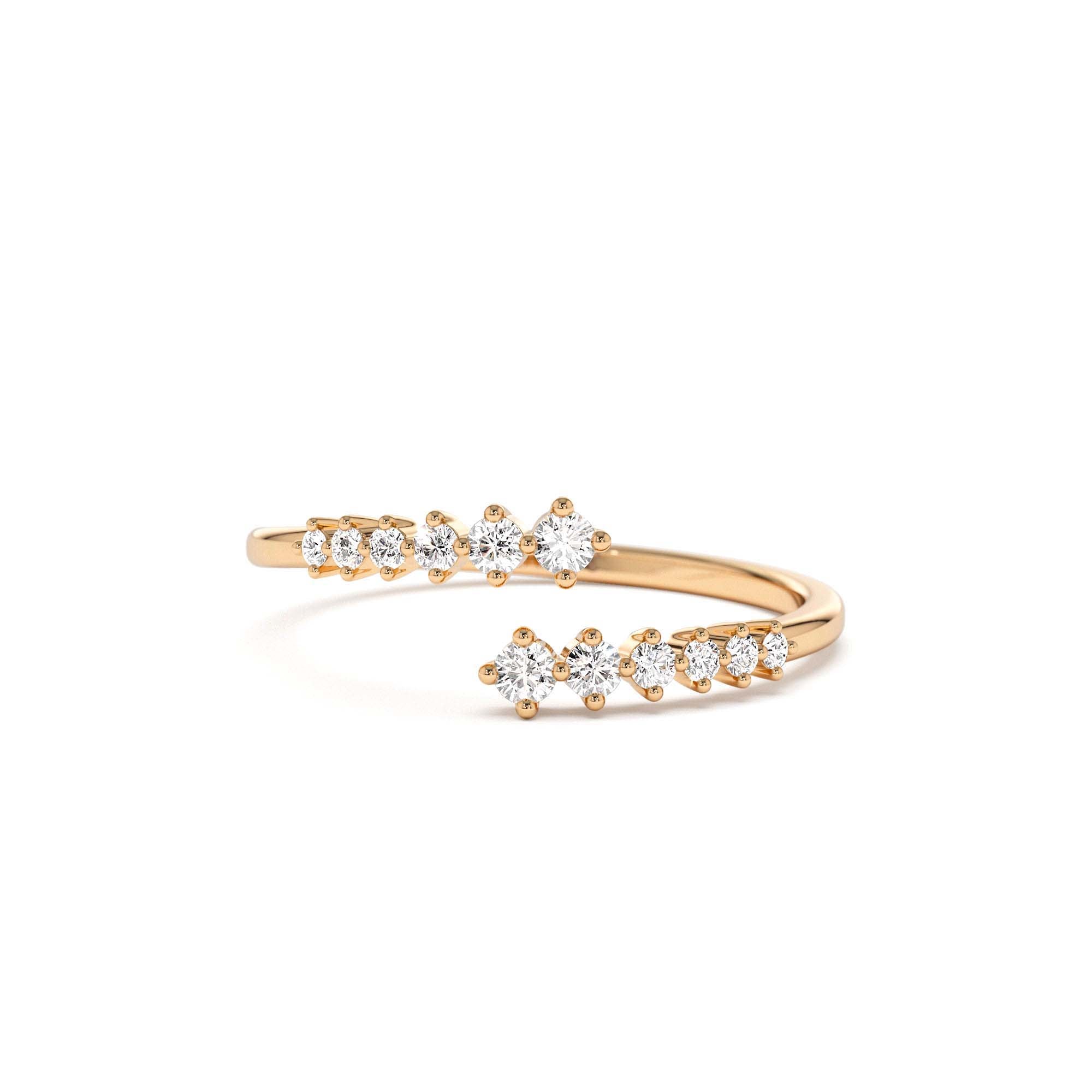 14K Gold Wrapped Diamond Ring - view 2