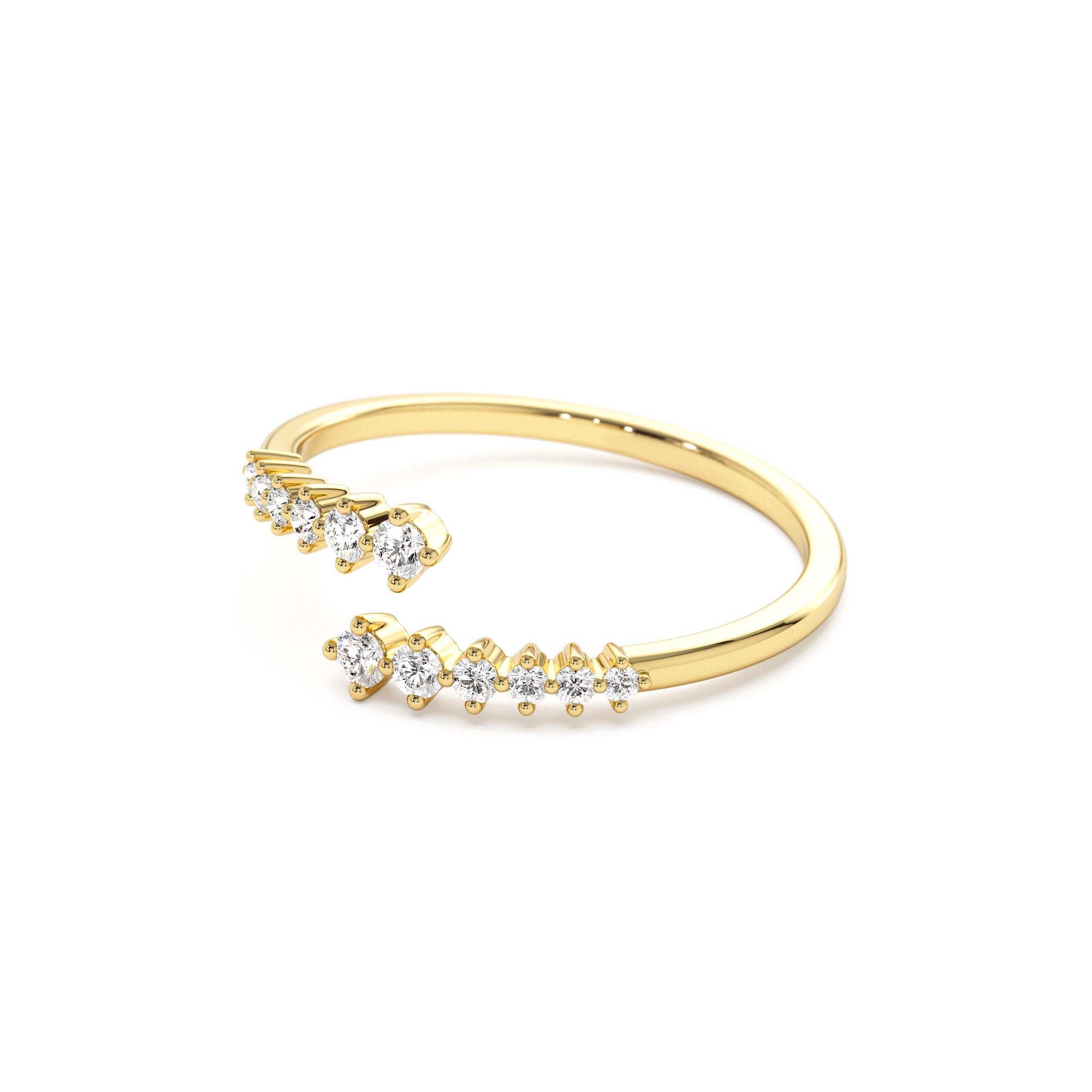 14K Gold Wrapped Diamond Ring - view 4
