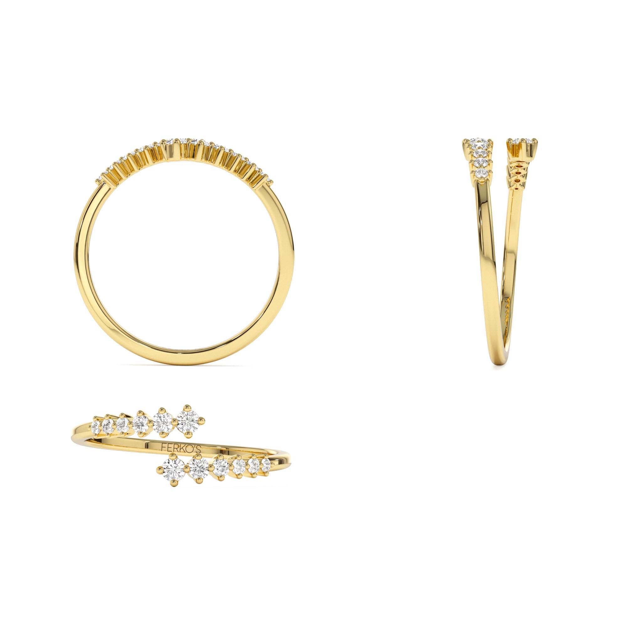 14K Gold Wrapped Diamond Ring - view 5