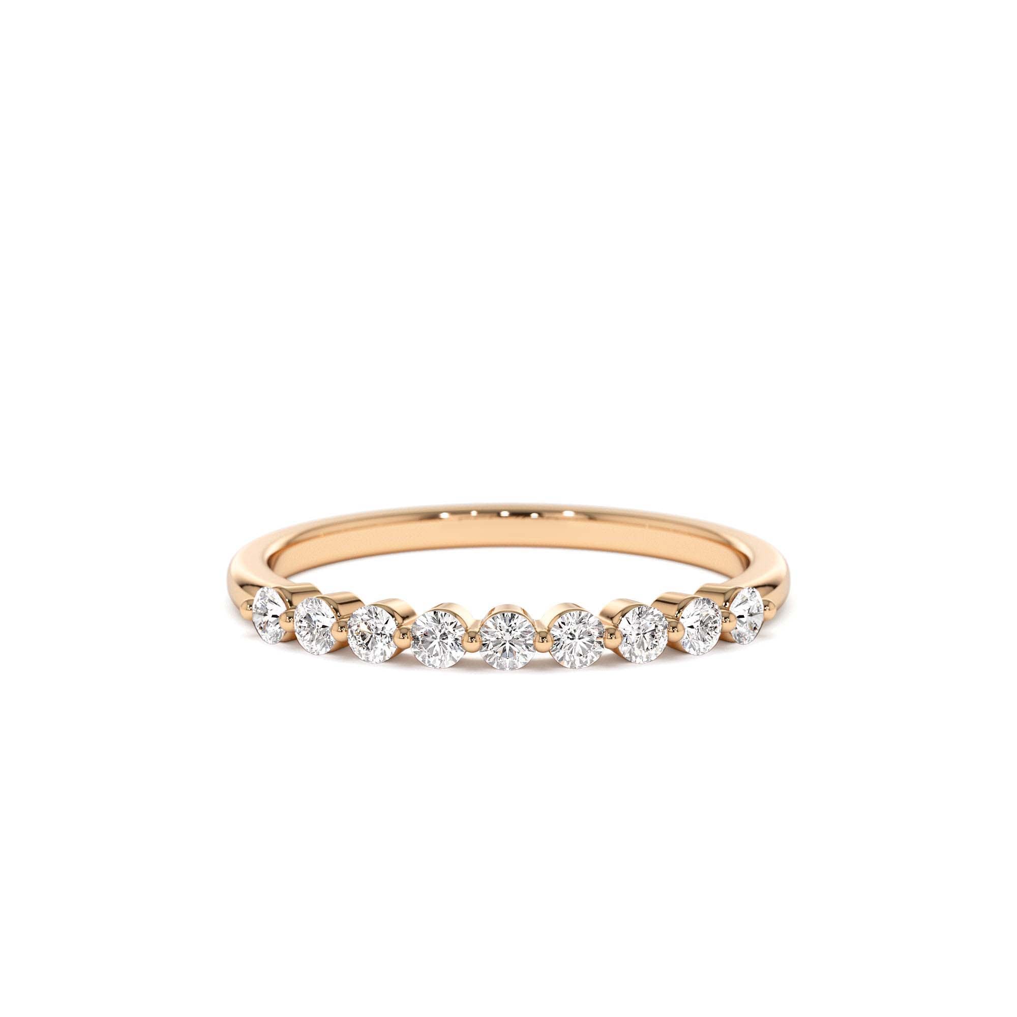 14K Single Shared Prong Diamond Wedding Ring 0.30 CTW - view 2