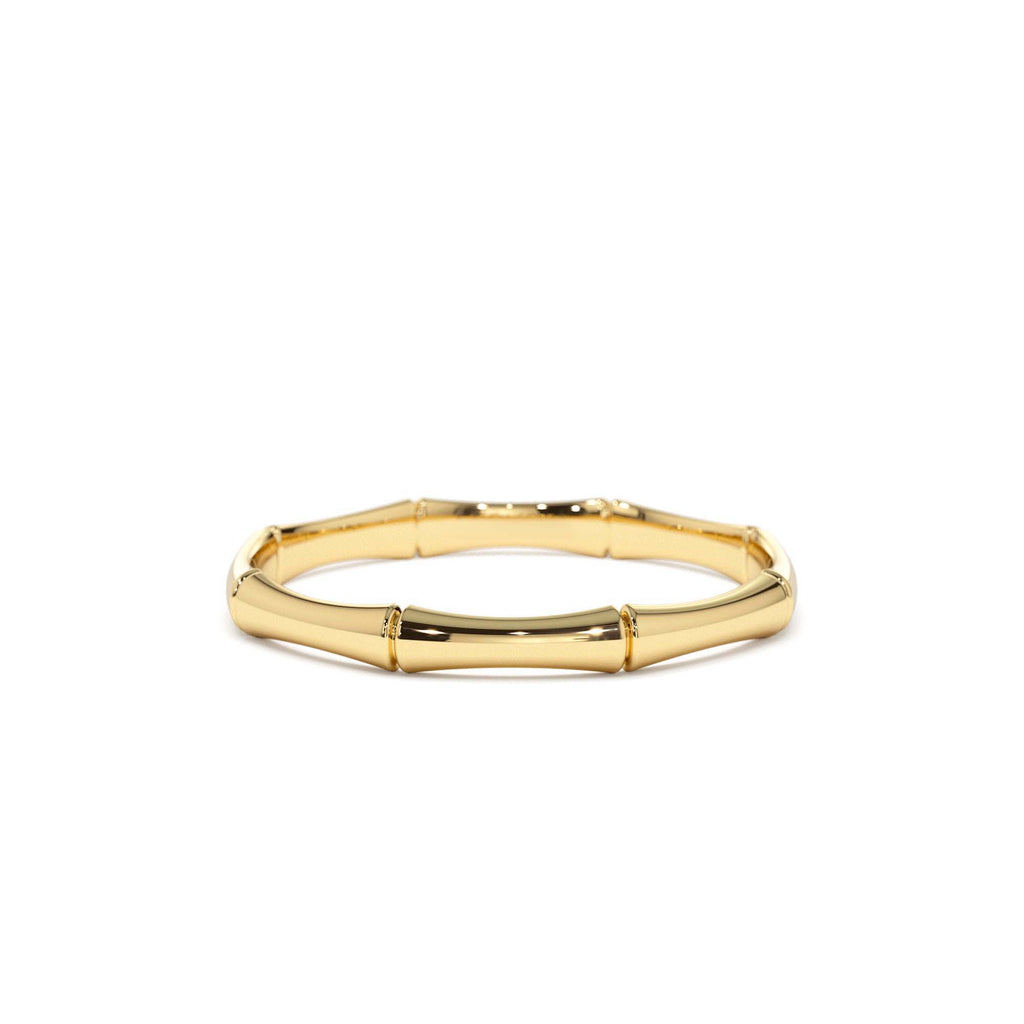 14K Dainty Minimal Bamboo Gold Ring by Orlina Fine