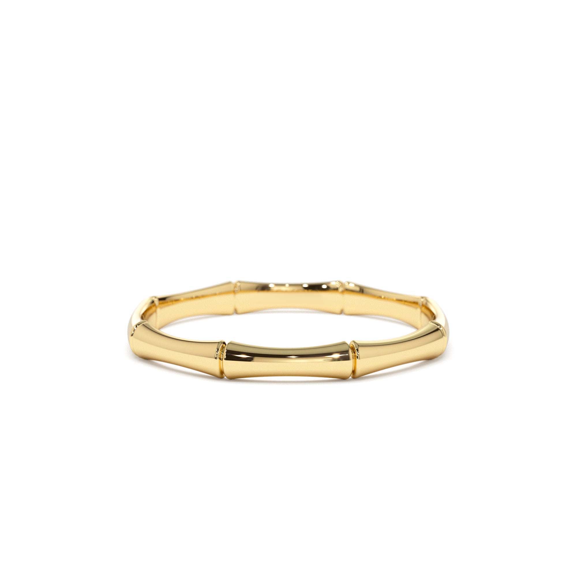 14K Dainty Minimal Bamboo Gold Ring by Orlina Fine