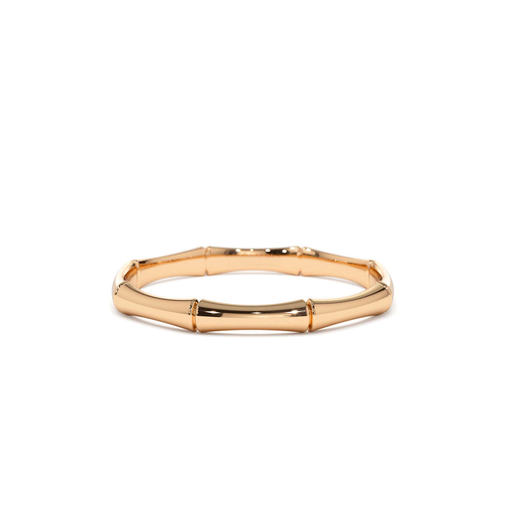 14K Dainty Minimal Bamboo Gold Ring - view 2