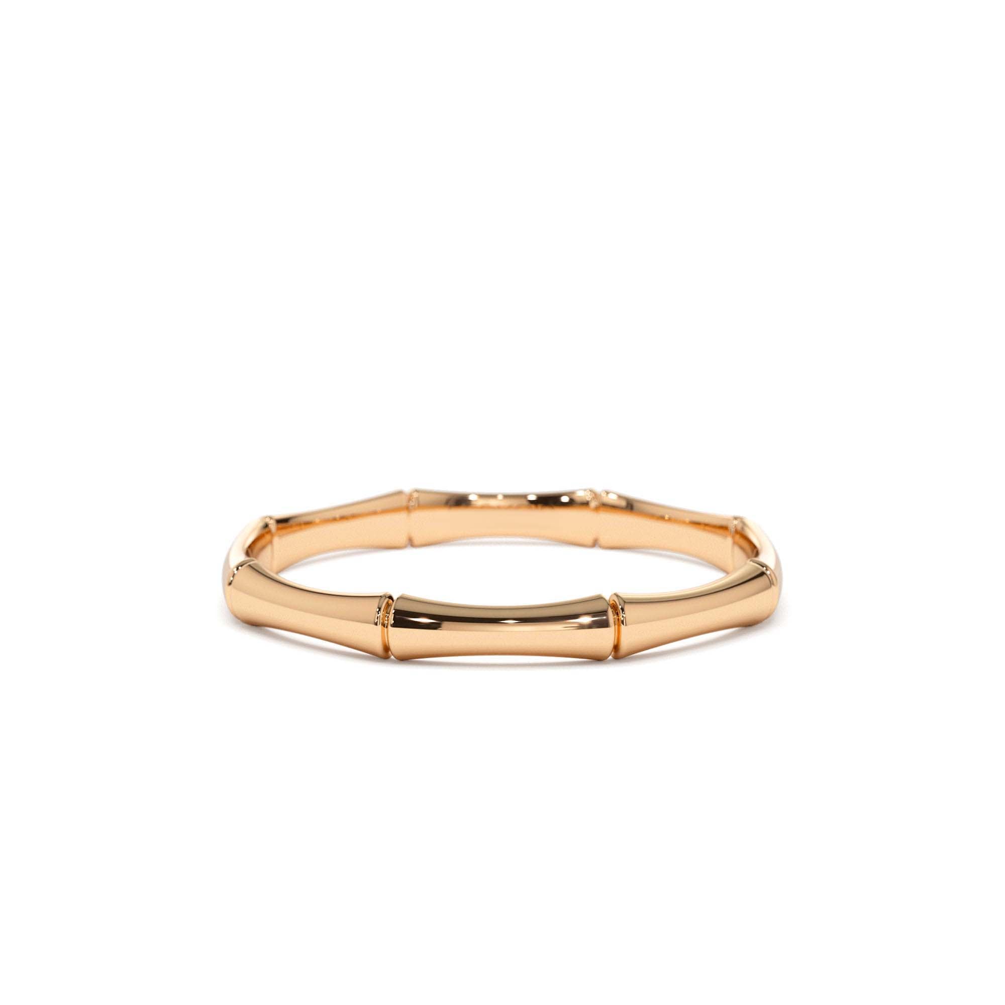 14K Dainty Minimal Bamboo Gold Ring - view 2