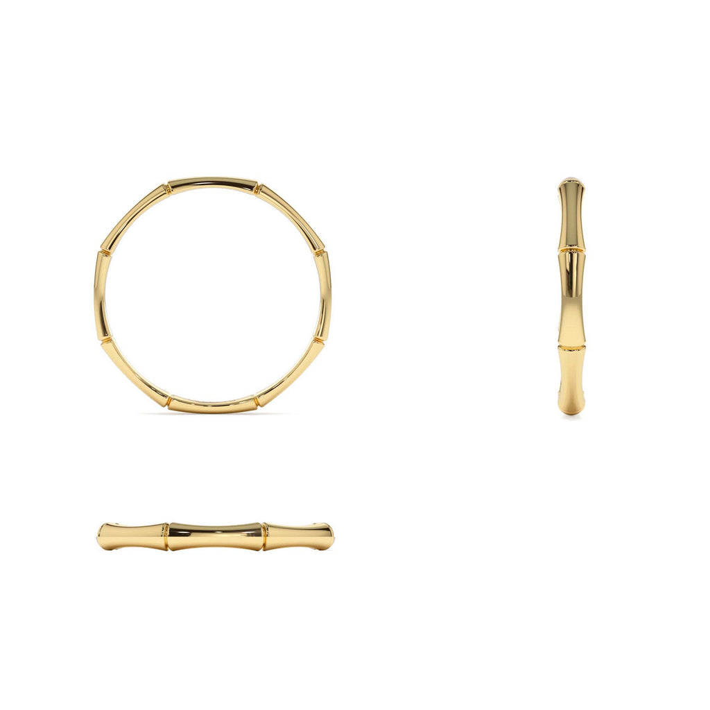 14K Dainty Minimal Bamboo Gold Ring - view 5