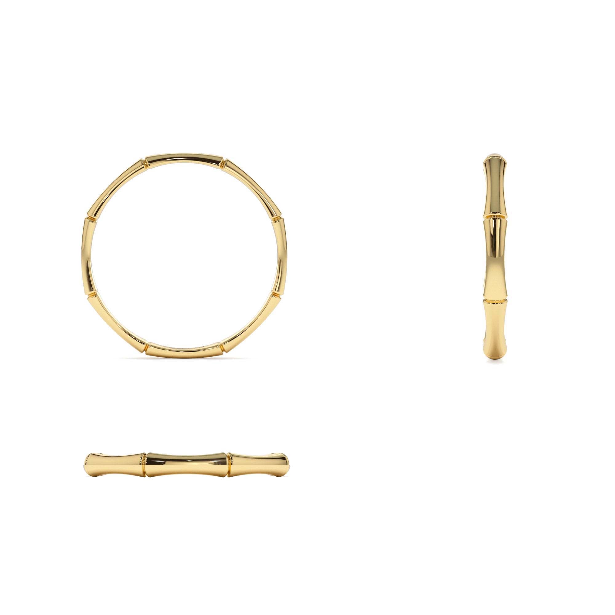 14K Dainty Minimal Bamboo Gold Ring - view 5