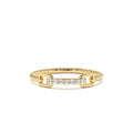 14K Braided Stackable Pave Diamond Ring by Orlina Fine