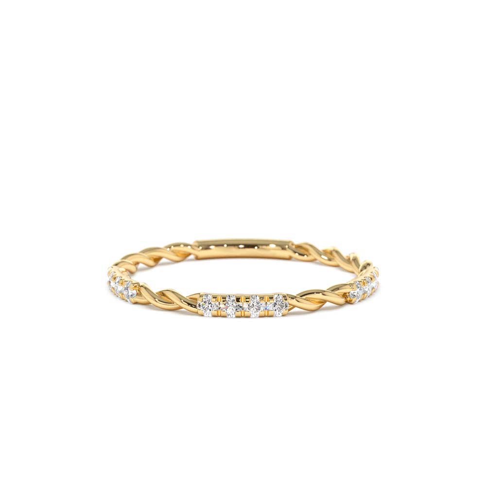 14K Twisted Rope 3/4 Eternity Diamond Ring by Orlina Fine