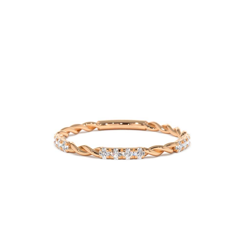 14K Twisted Rope 3/4 Eternity Diamond Ring - view 2