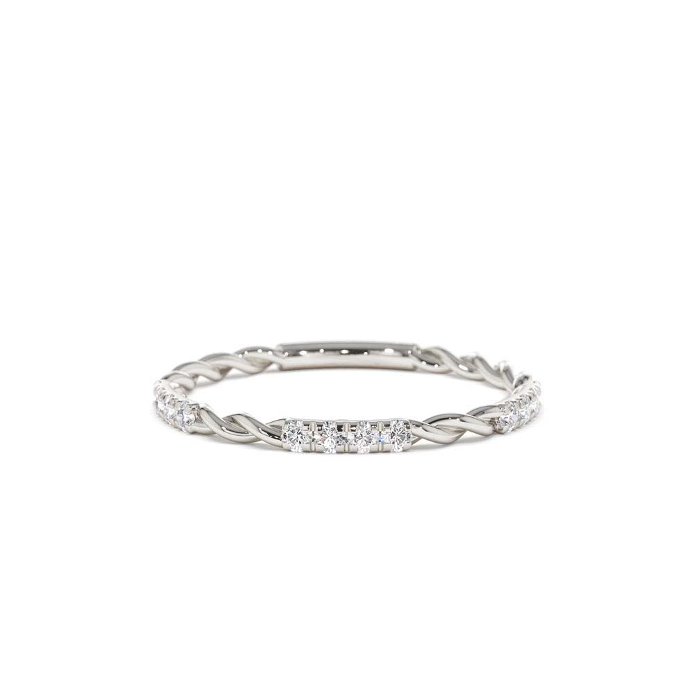 14K Twisted Rope 3/4 Eternity Diamond Ring - view 3