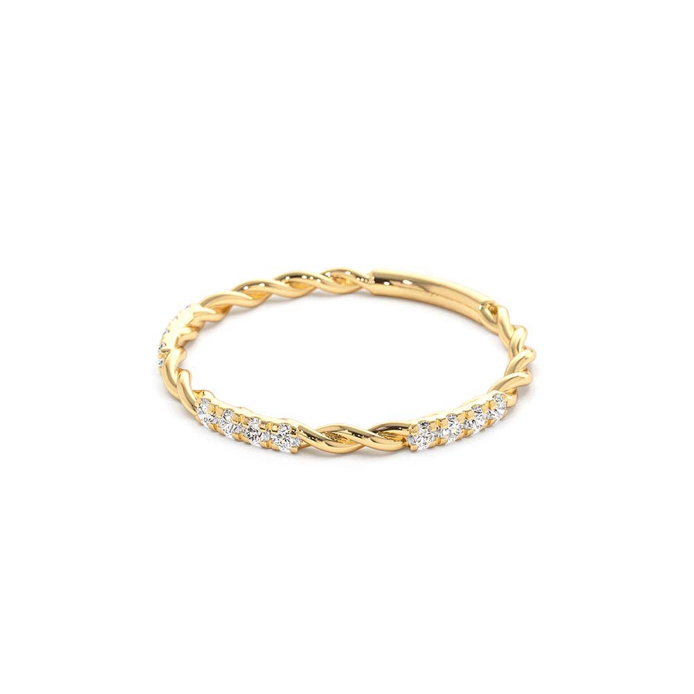 14K Twisted Rope 3/4 Eternity Diamond Ring - view 4