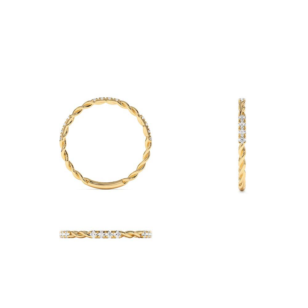 14K Twisted Rope 3/4 Eternity Diamond Ring - view 5