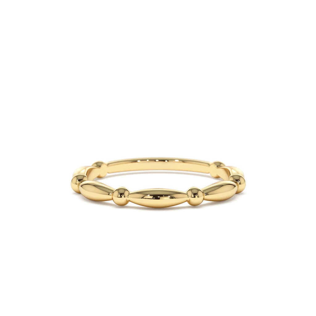 14K Cute Bead Stacking Band by Orlina Fine
