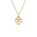 14K Single Diamond Clover Necklace by Orlina Fine