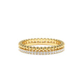14K Stacked Beaded Ring with Diamond Ring by Orlina Fine