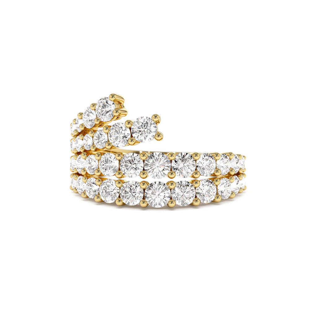 14K Wave Diamond Statement Ring by Orlina Fine