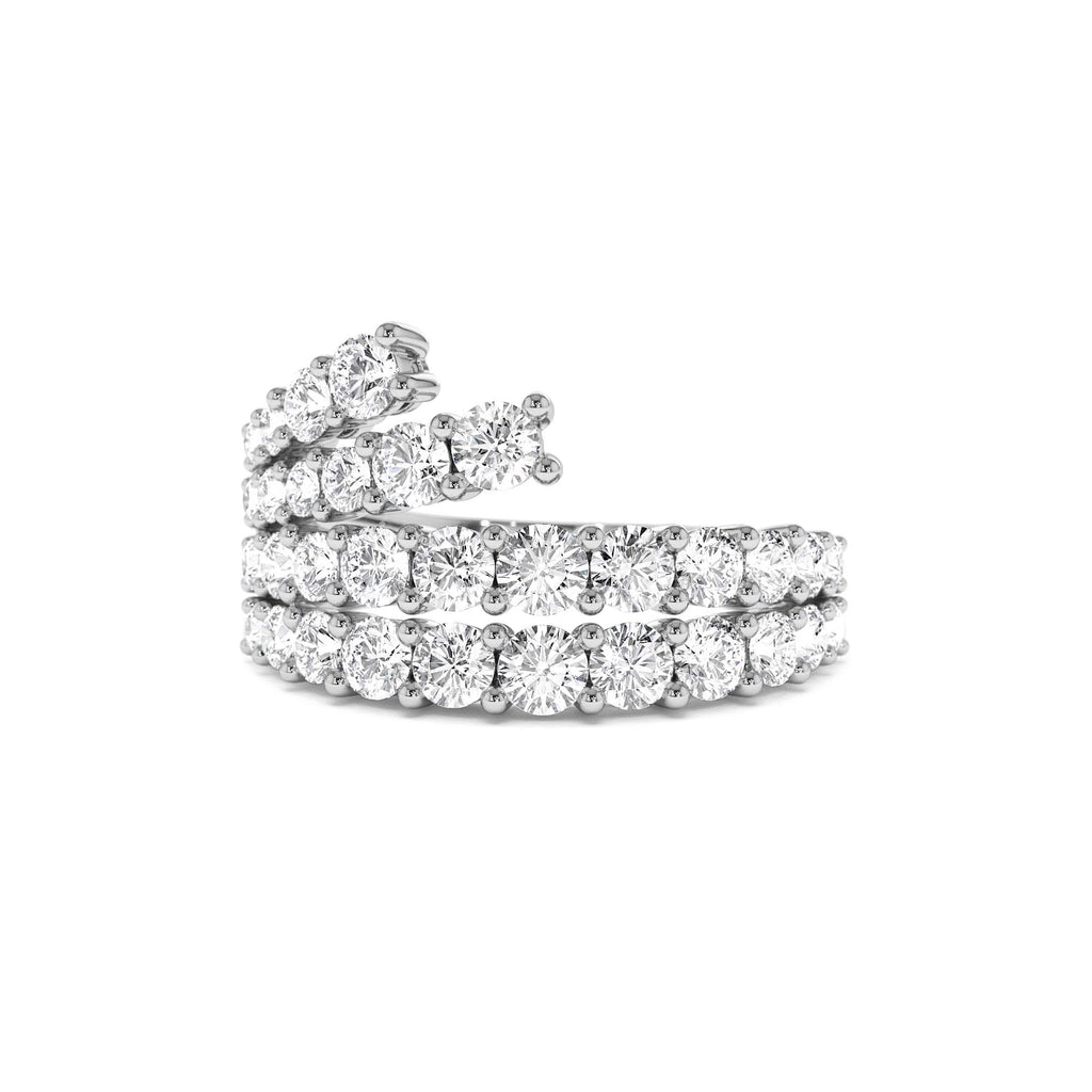 14K Wave Diamond Statement Ring - view 3