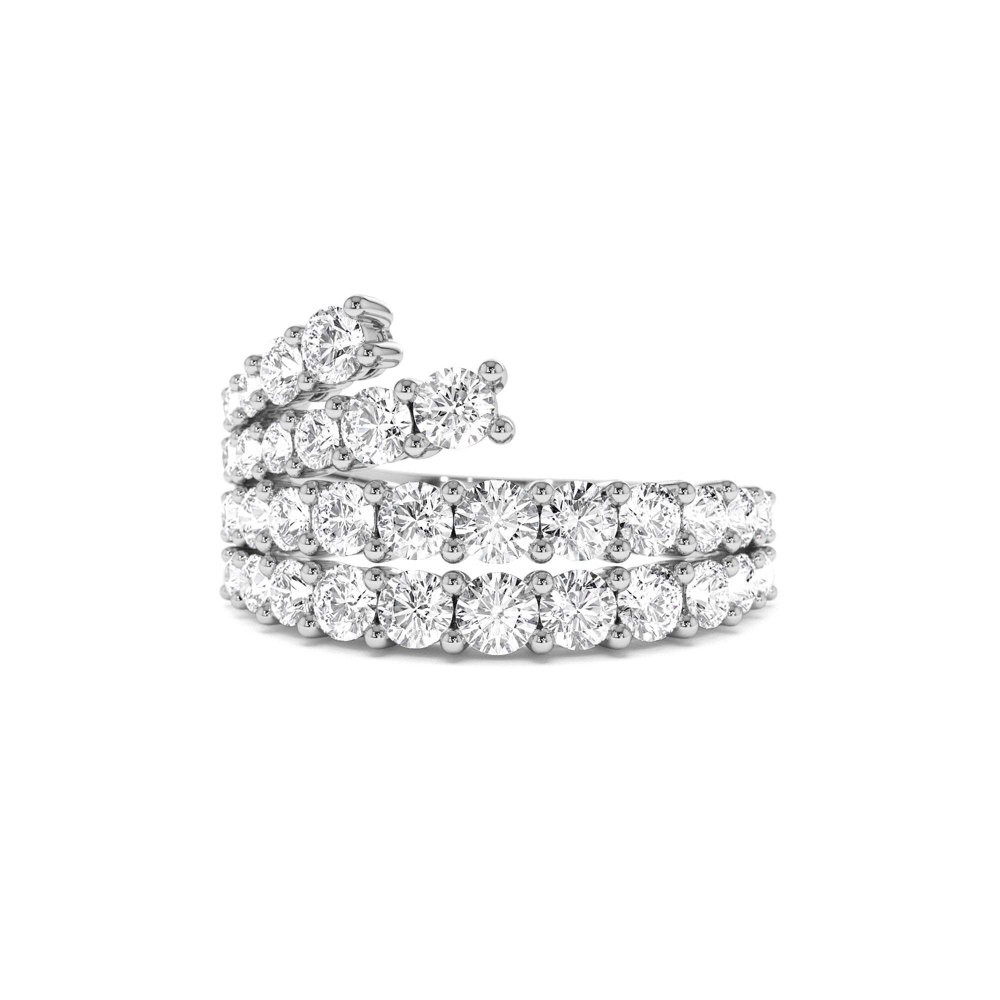 14K Wave Diamond Statement Ring - view 3