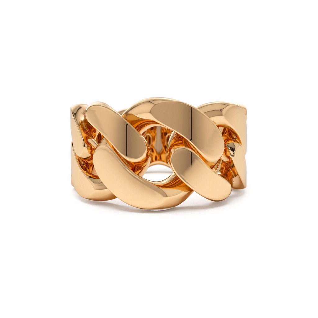 14K Chunky Cuban Curb Chain Link Ring - view 2