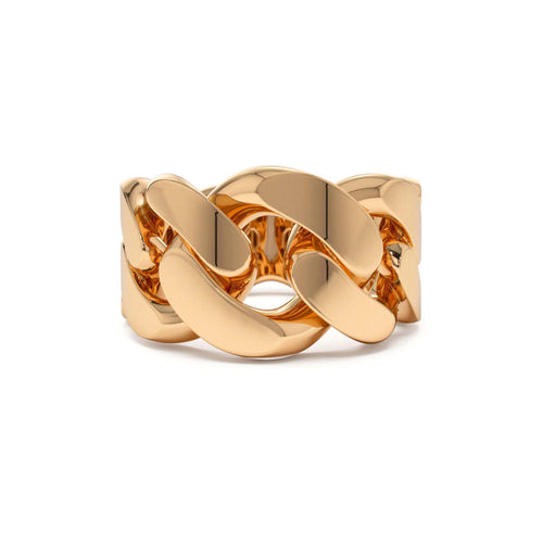 14K Chunky Cuban Curb Chain Link Ring - view 2