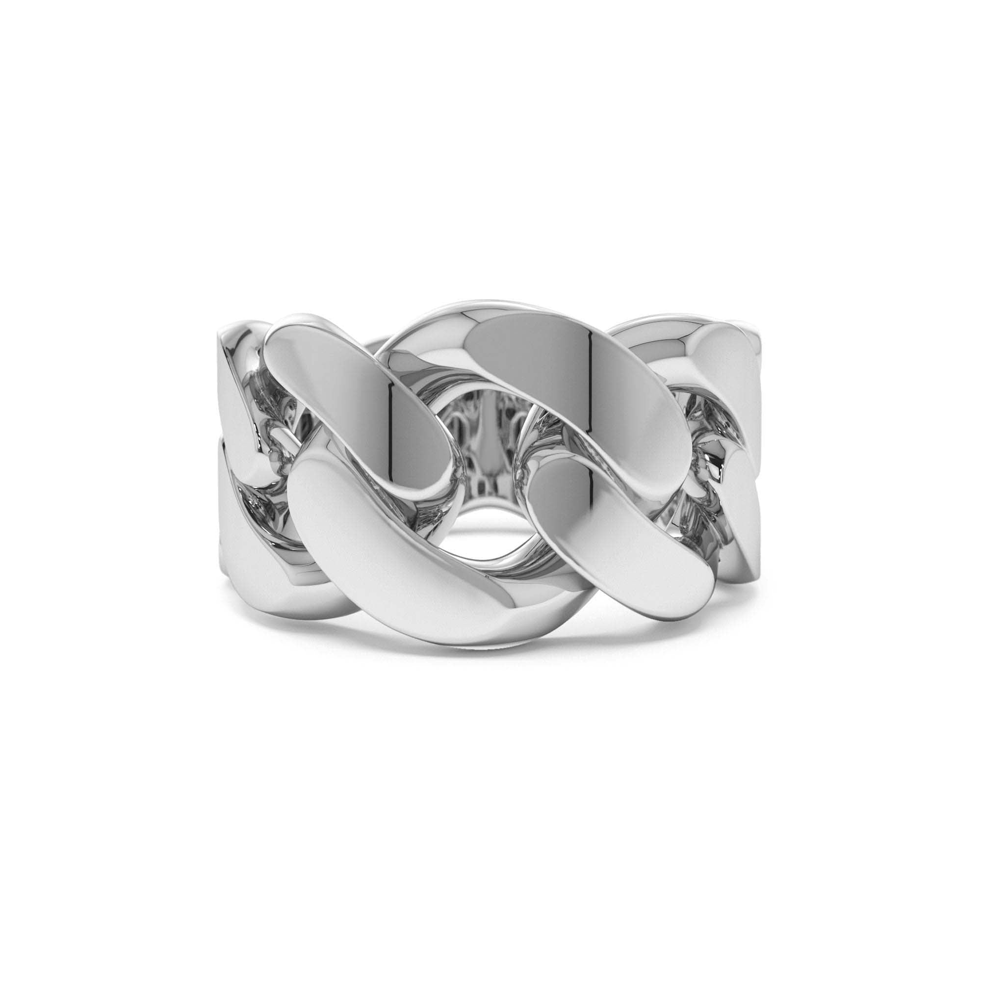 14K Chunky Cuban Curb Chain Link Ring - view 3