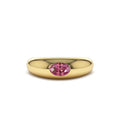 14K Flush Set Oval Pink Sapphire Dome Ring by Orlina Fine