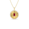 14K Ruby and Diamond Medallion Necklace by Orlina Fine