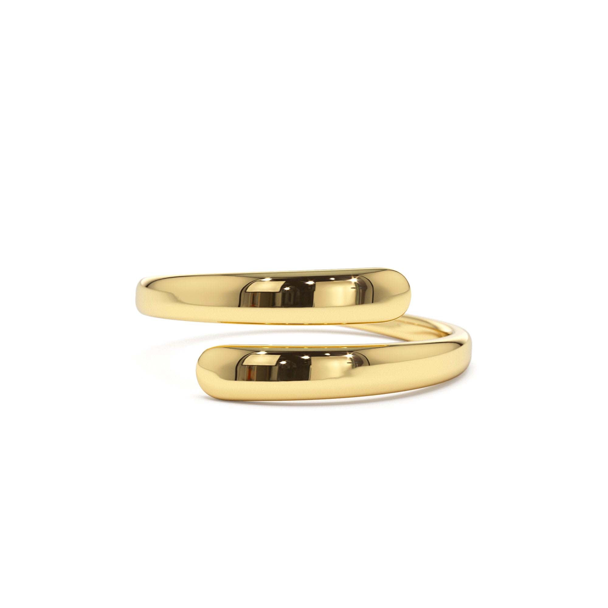 14K Plain Gold Crossover Ring by Orlina Fine