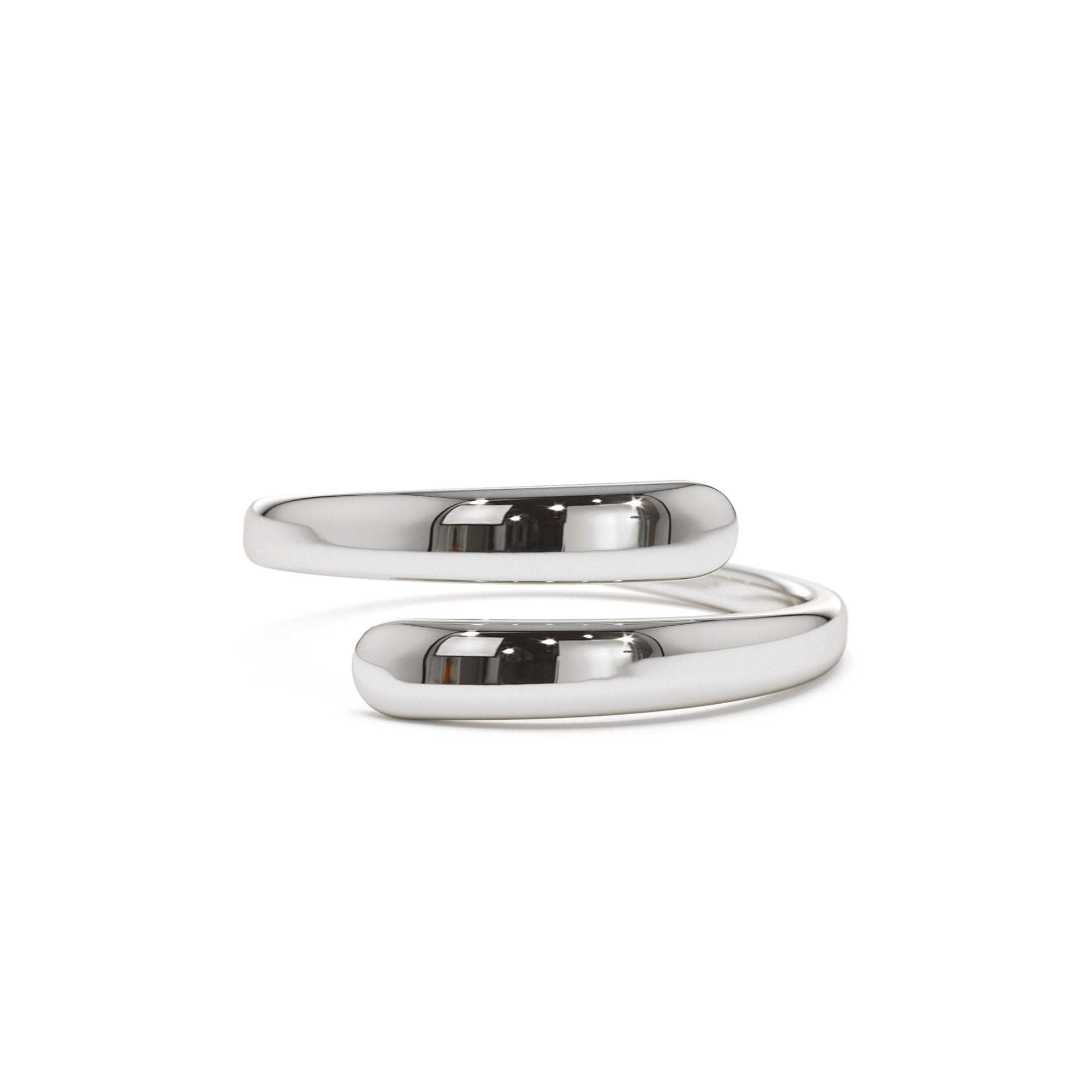 14K Plain Gold Crossover Ring - view 3