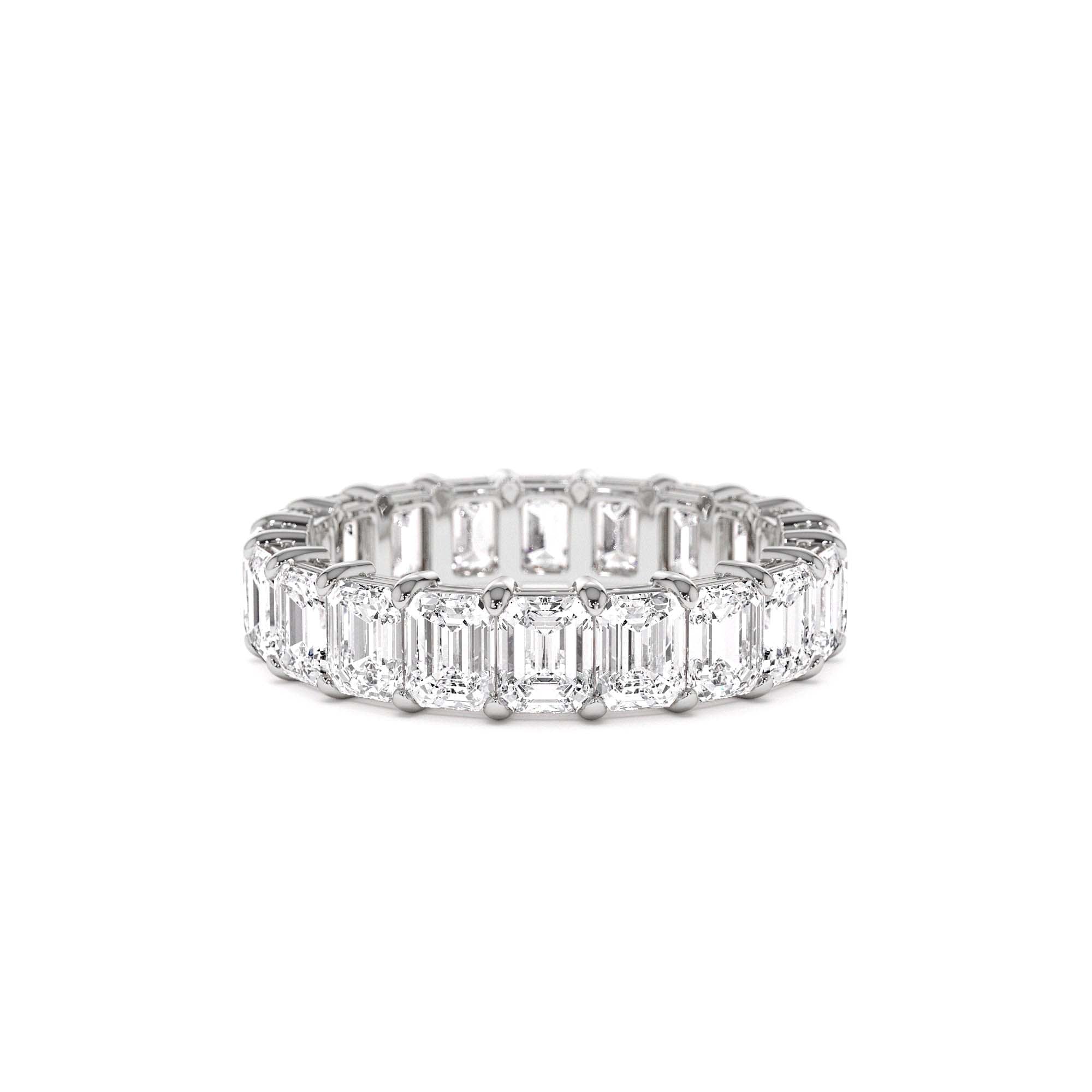 4.5 CTW 14K Prong Setting Full Eternity Emerald Lab Grown Diamond Ring - view 2