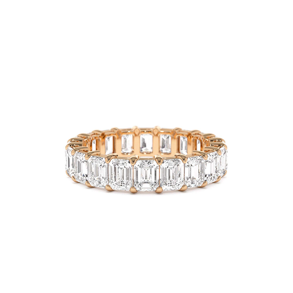 4.5 CTW 14K Prong Setting Full Eternity Emerald Lab Grown Diamond Ring - view 3