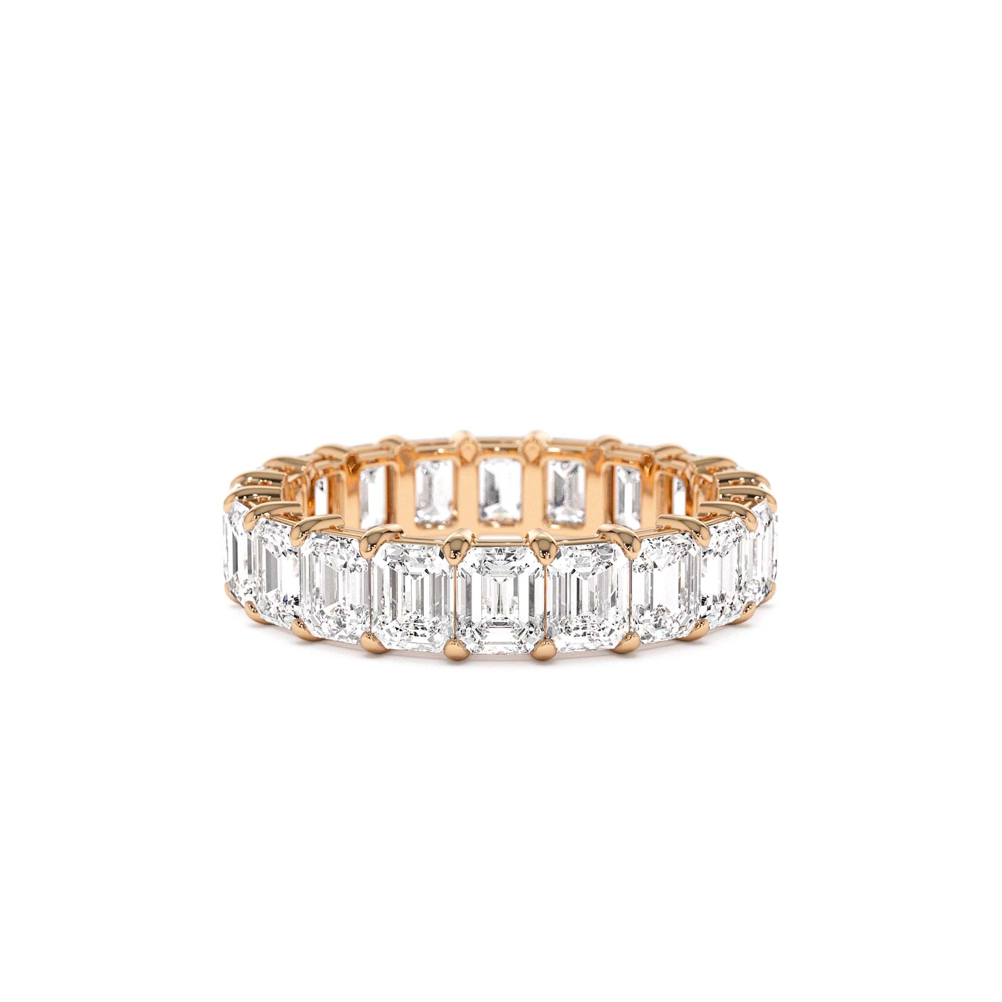 4.5 CTW 14K Prong Setting Full Eternity Emerald Lab Grown Diamond Ring - view 3