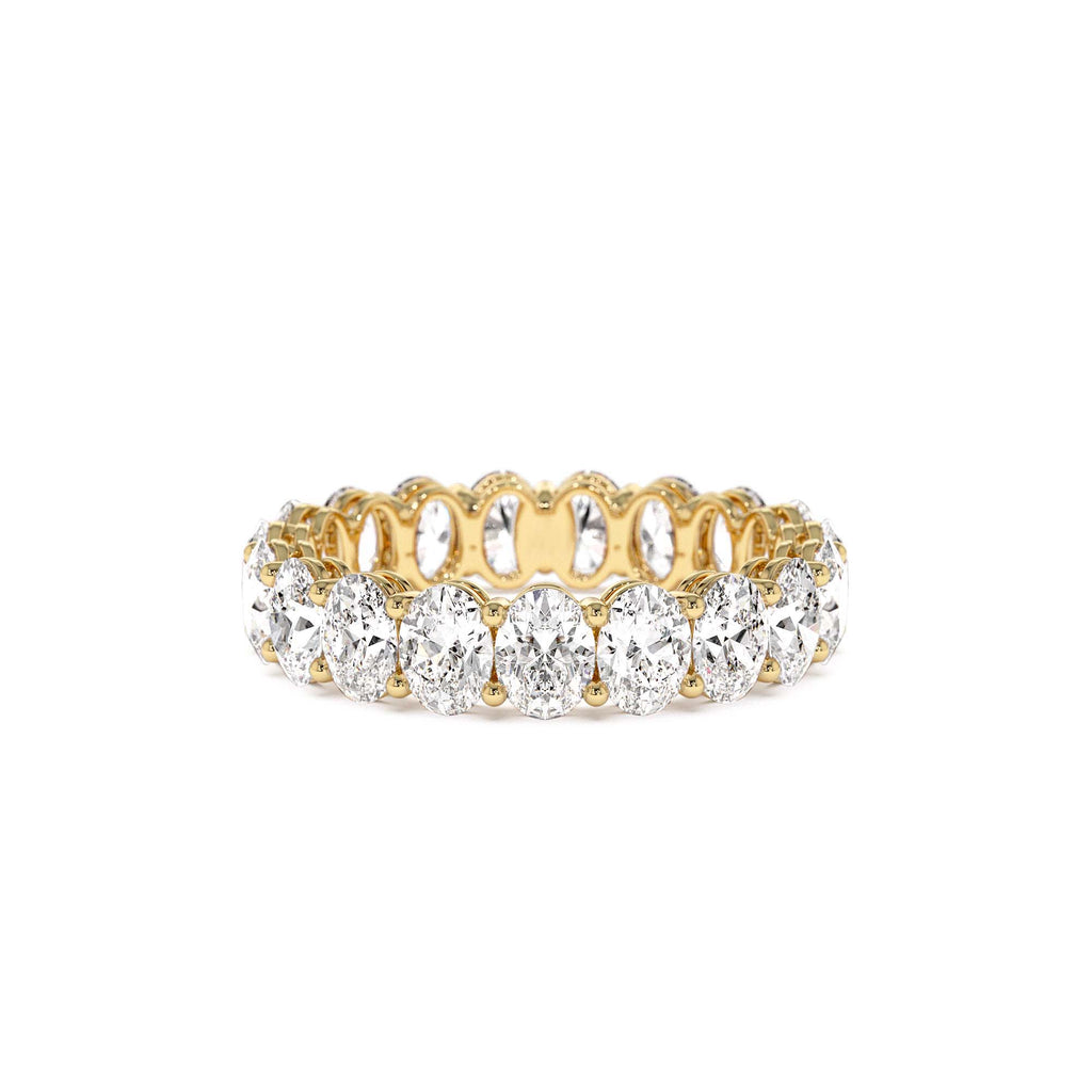 3.5 CTW 14K Prong Setting Full Eternity Oval Shape Lab Grown Diamond Ring by Orlina Fine