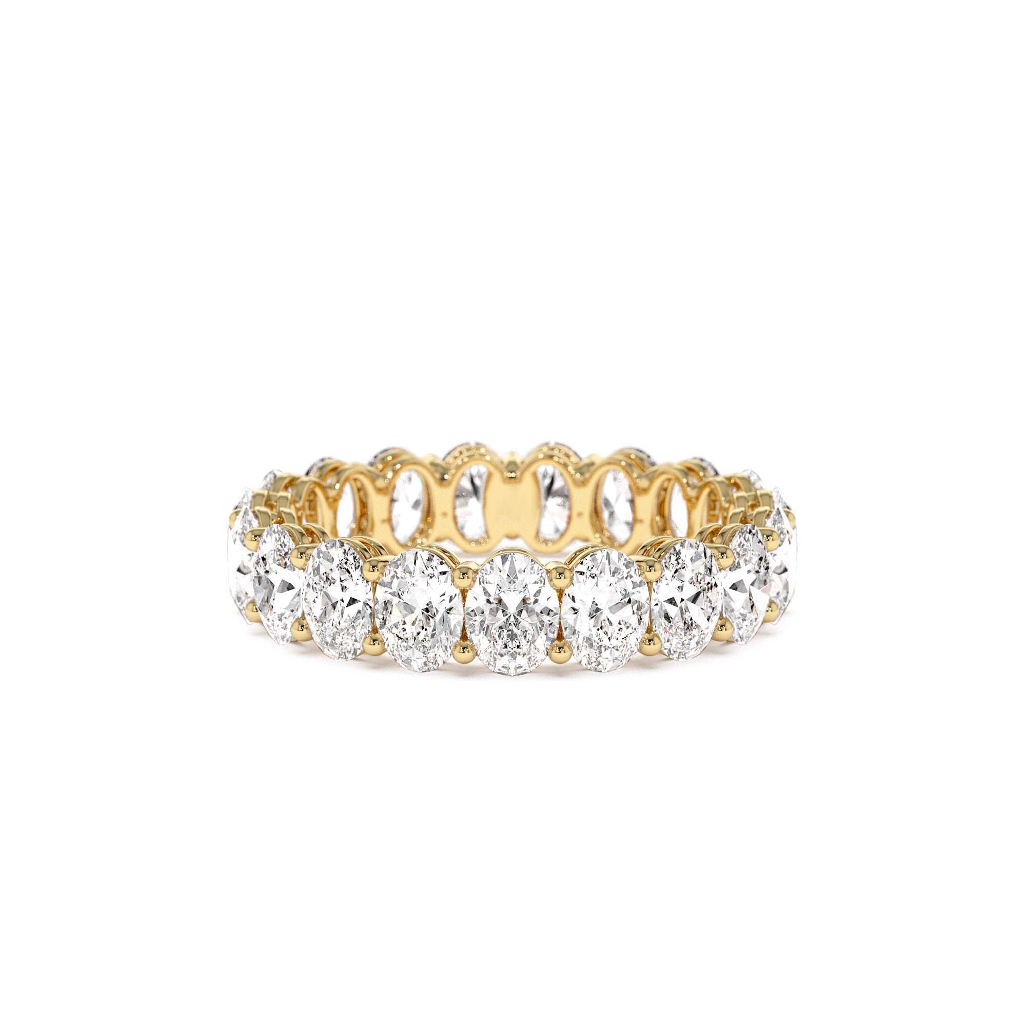 3.5 CTW 14K Prong Setting Full Eternity Oval Shape Lab Grown Diamond Ring by Orlina Fine