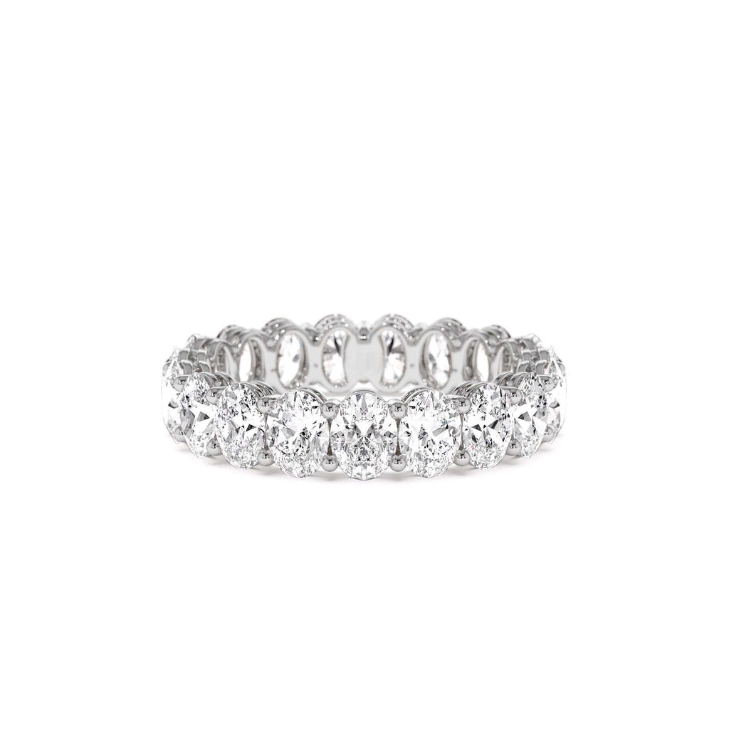 3.5 CTW 14K Prong Setting Full Eternity Oval Shape Lab Grown Diamond Ring - view 2