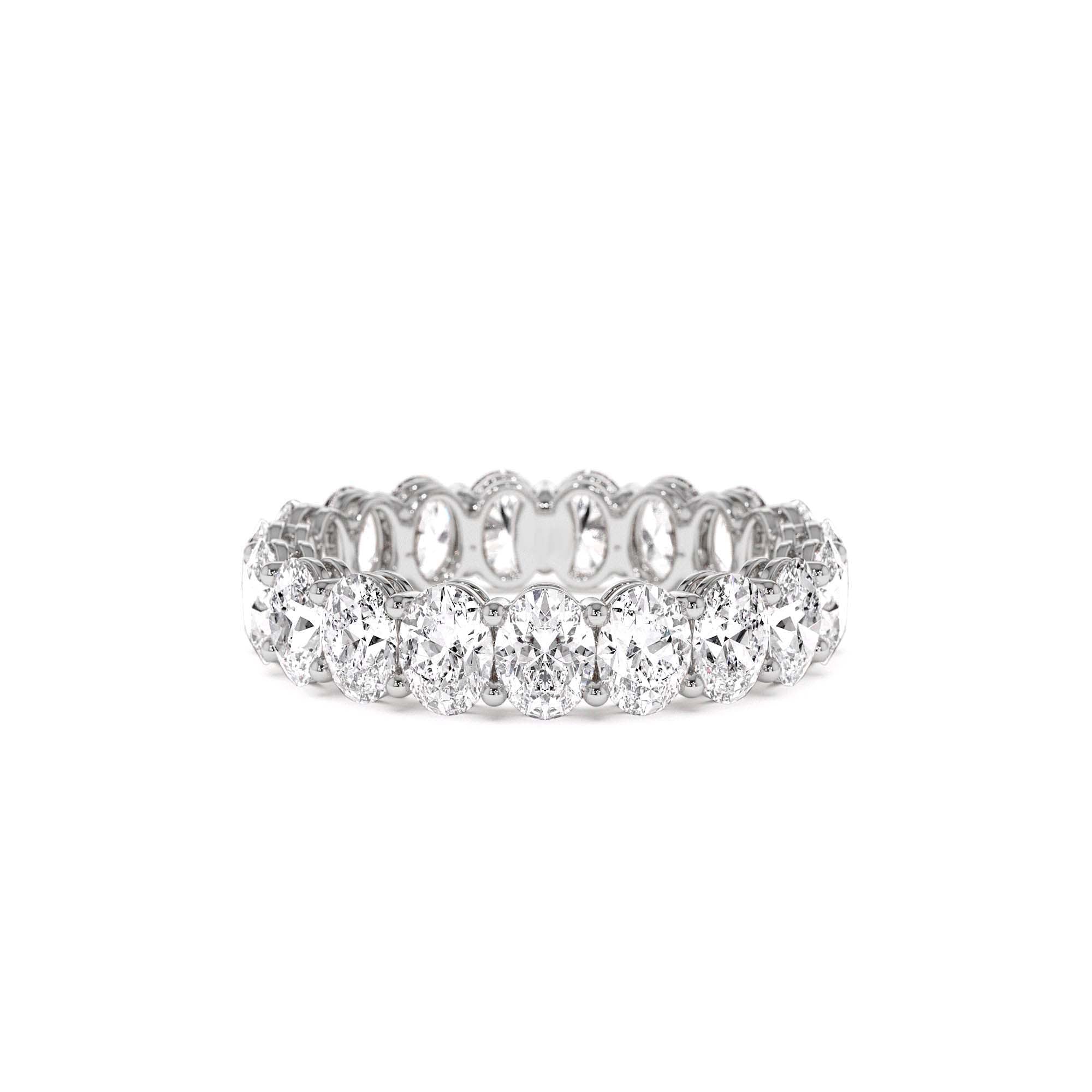 3.5 CTW 14K Prong Setting Full Eternity Oval Shape Lab Grown Diamond Ring - view 2