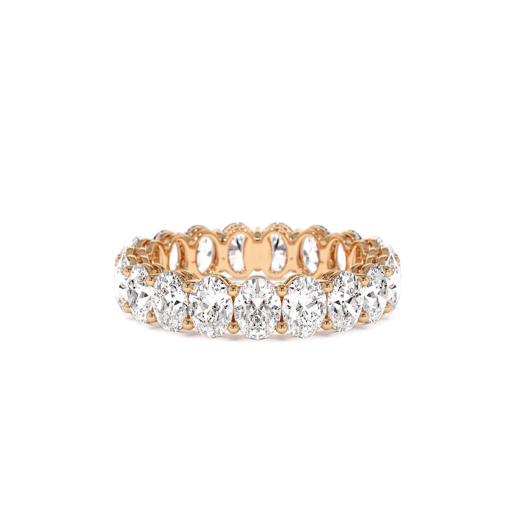 3.5 CTW 14K Prong Setting Full Eternity Oval Shape Lab Grown Diamond Ring - view 3