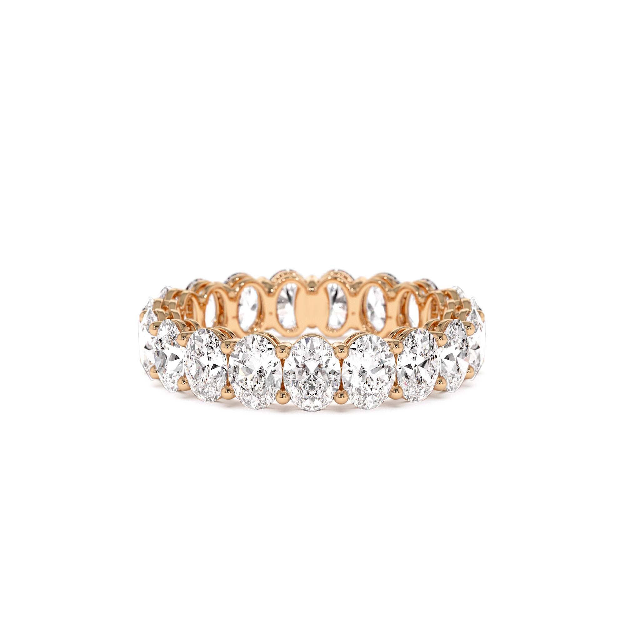 3.5 CTW 14K Prong Setting Full Eternity Oval Shape Lab Grown Diamond Ring - view 3