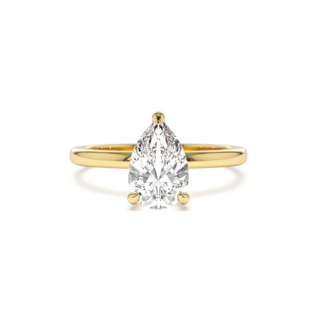 0.75 - 1.50 CTW 14K Prong Setting Pear Shaped Lab Grown Diamond Engagement Ring by Orlina Fine