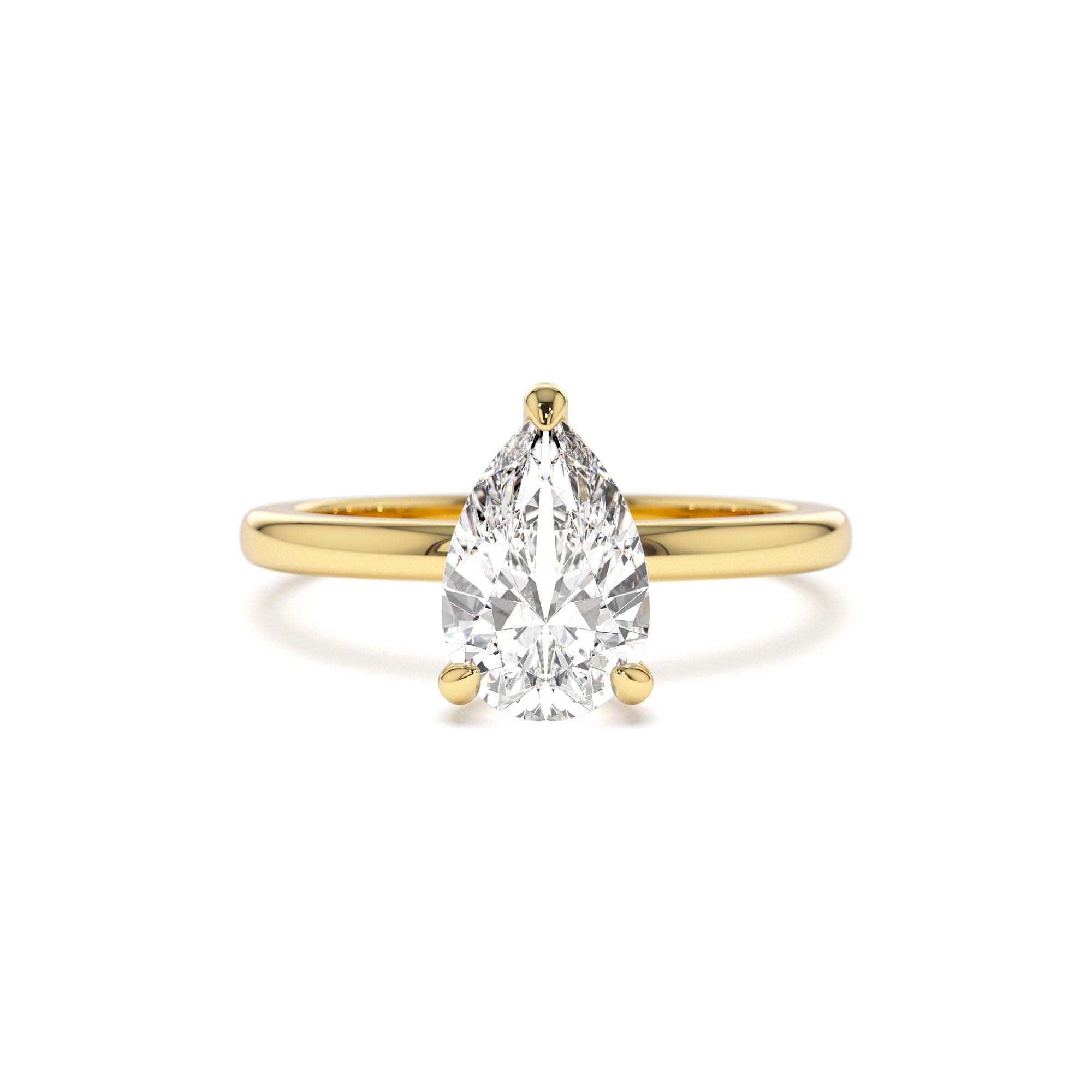 0.75 - 1.50 CTW 14K Prong Setting Pear Shaped Lab Grown Diamond Engagement Ring by Orlina Fine
