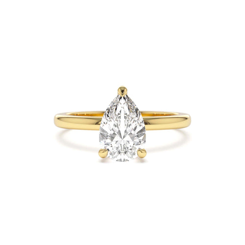 0.75 - 1.50 CTW 14K Prong Setting Pear Shaped Lab Grown Diamond Engagement Ring by Orlina Fine