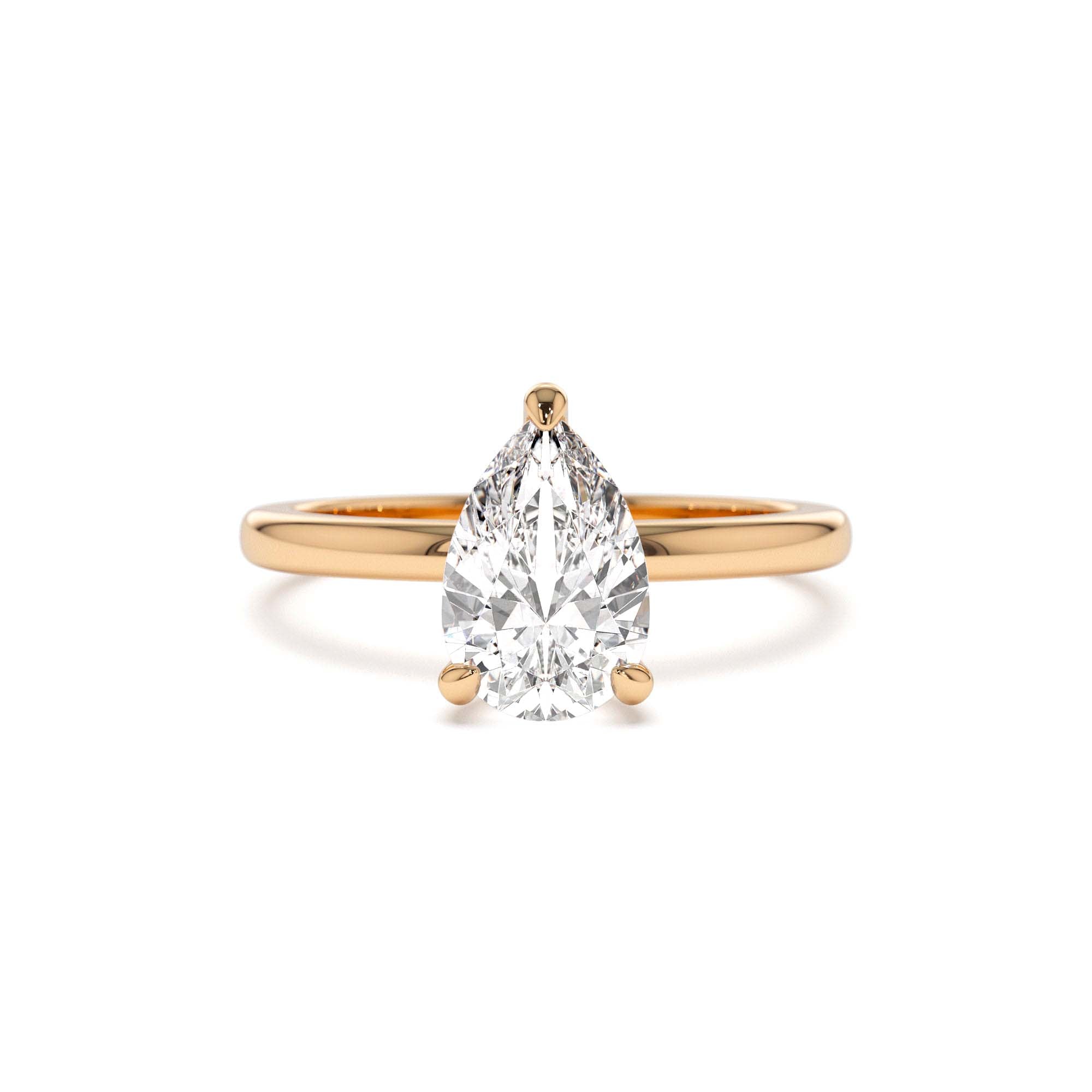 0.75 - 1.50 CTW 14K Prong Setting Pear Shaped Lab Grown Diamond Engagement Ring - view 2